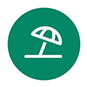 Beach umbrella icon