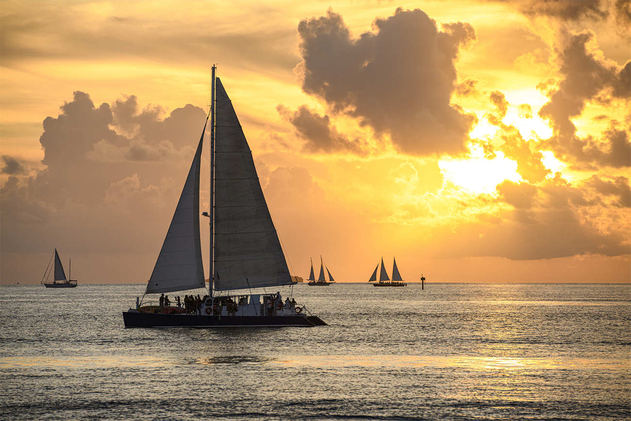 Boat on the water in Key West, Florida