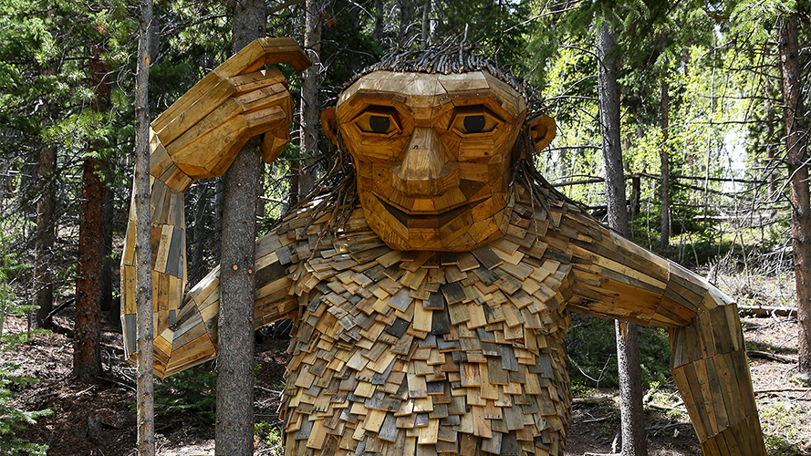 Isak Heartstone troll sculpture in Breckenridge, Colorado