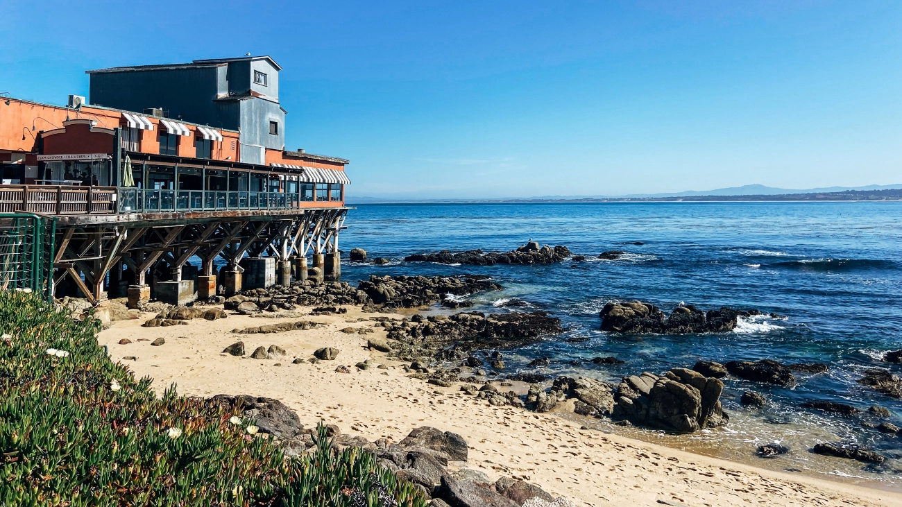 A building on the rocky coast near Cannery Row