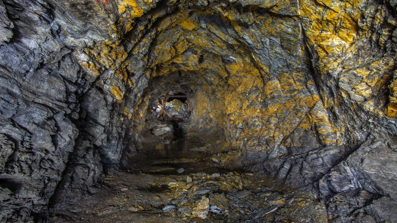Golden rock mine in Colorado
